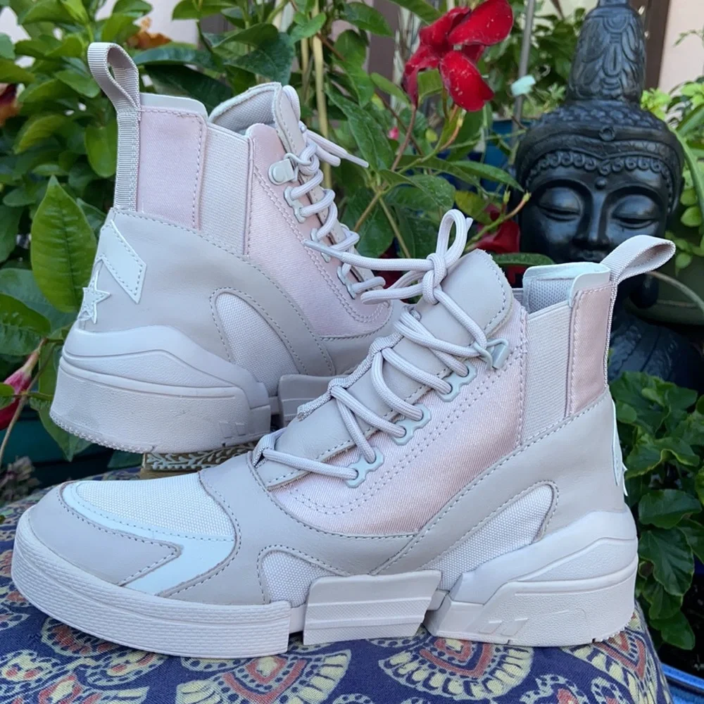 New Dusty Pink CPX Chelsea Converse Hi Top Sneaker Boots - Picture 14 of 16